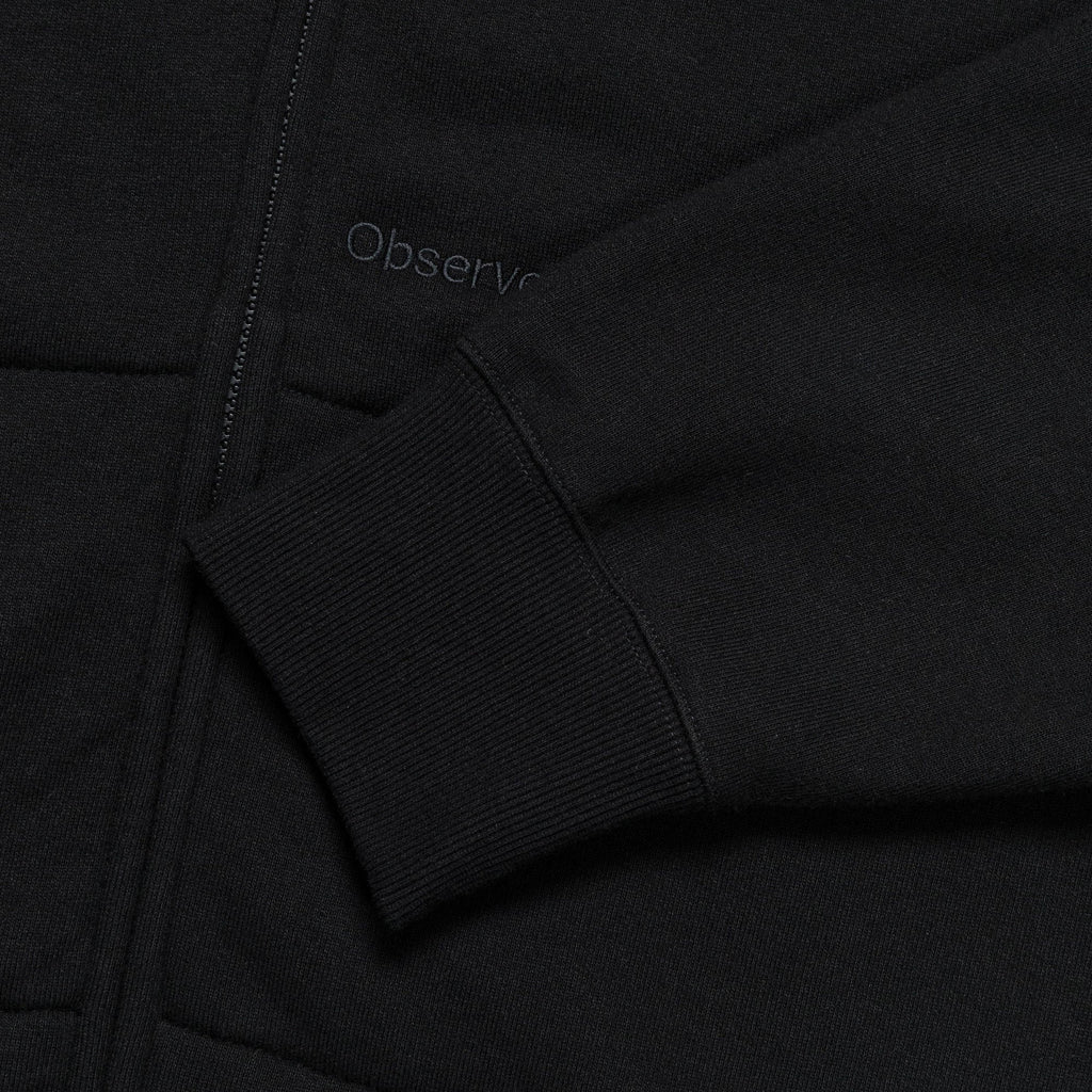 Crest Zip-Up Hood - Black