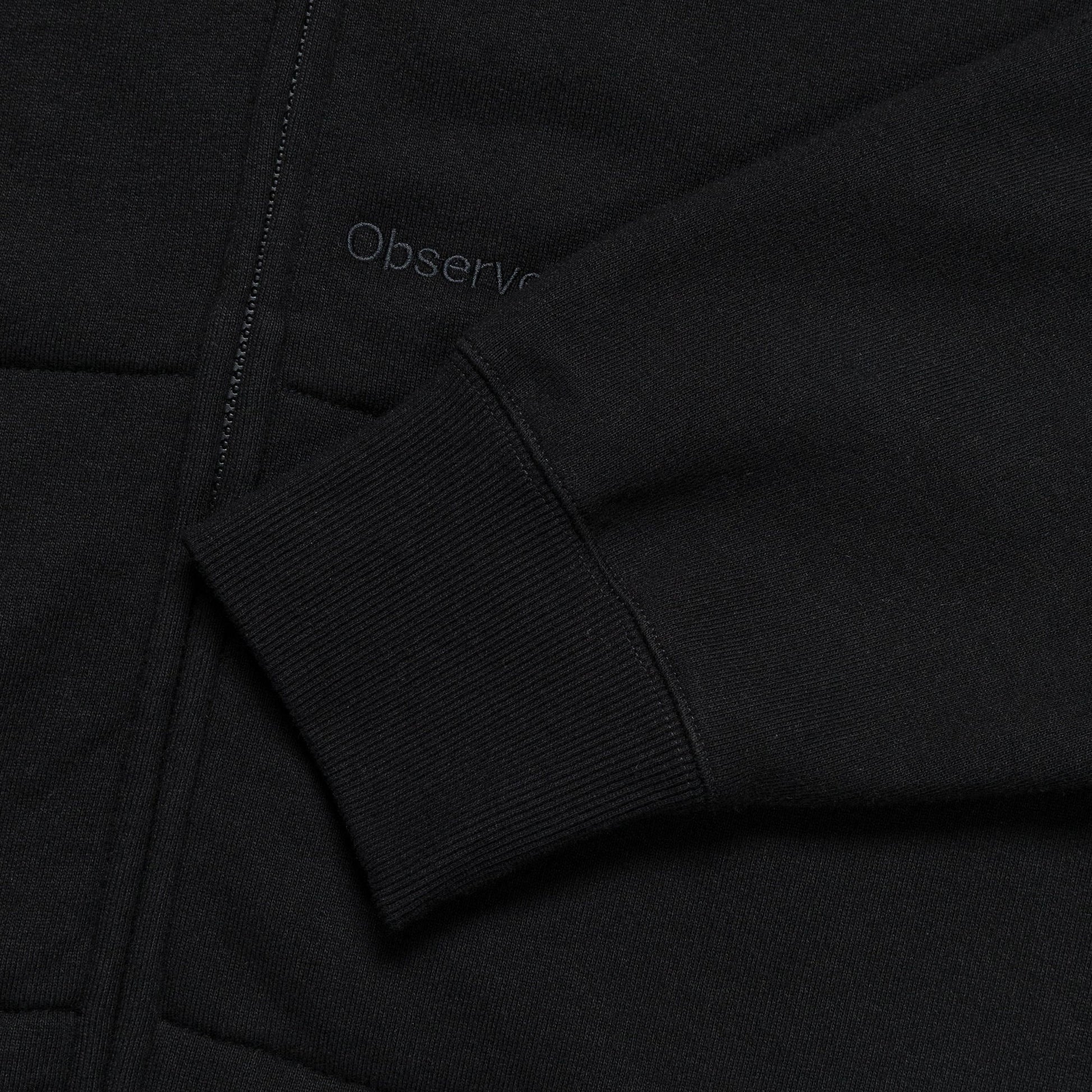 Crest Zip-Up Hood - Black