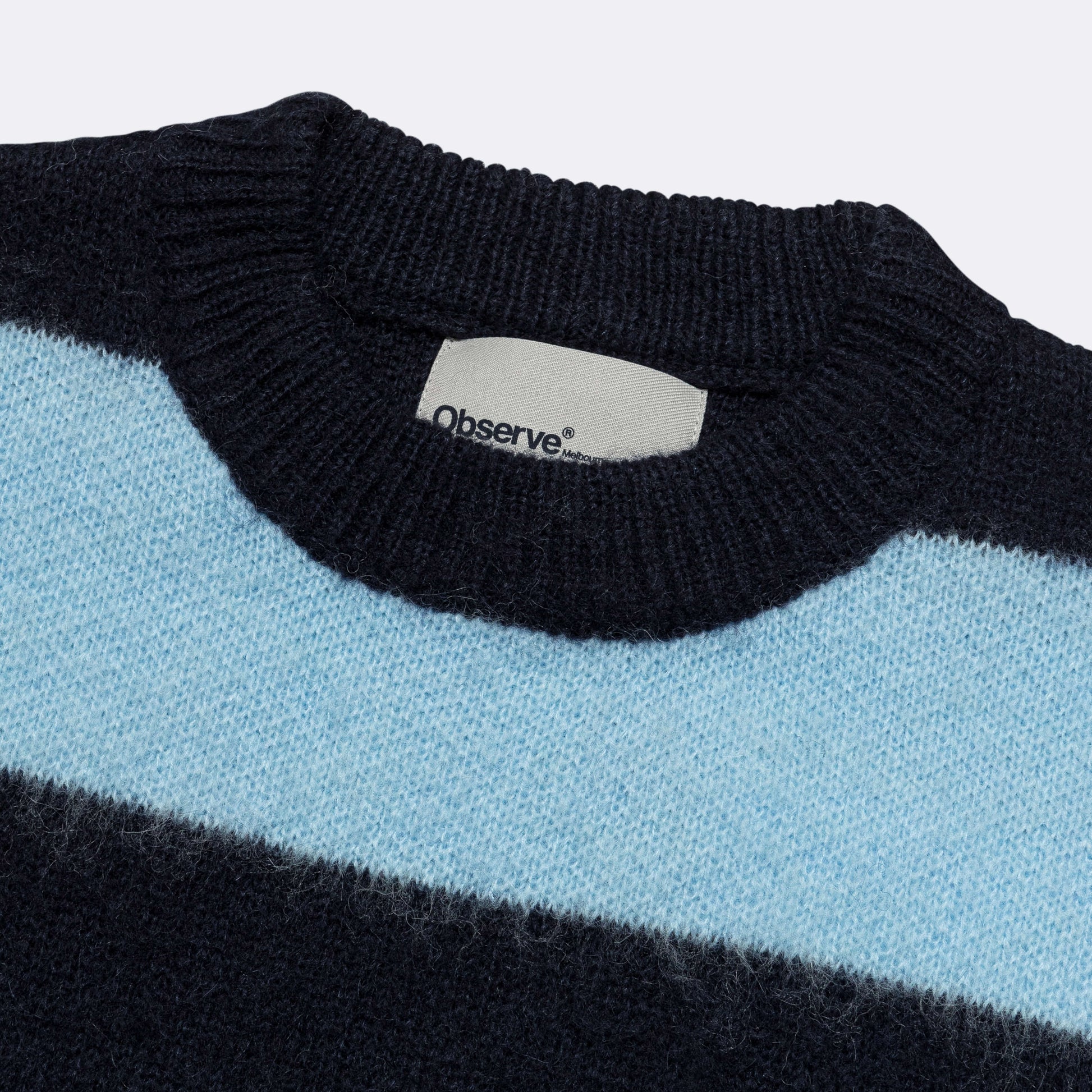 Striped Knit Sweater - Blue
