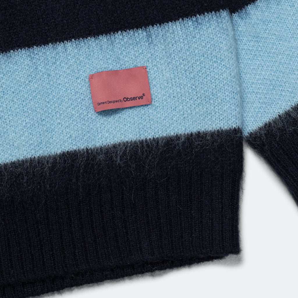 Striped Knit Sweater - Blue