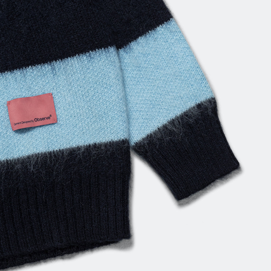 Striped Knit Sweater - Blue