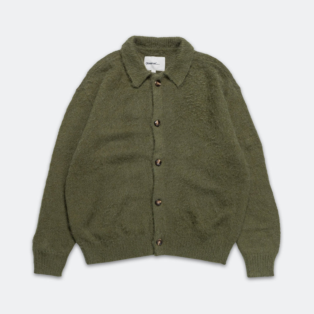 Mohair Collared Button Up - Forest