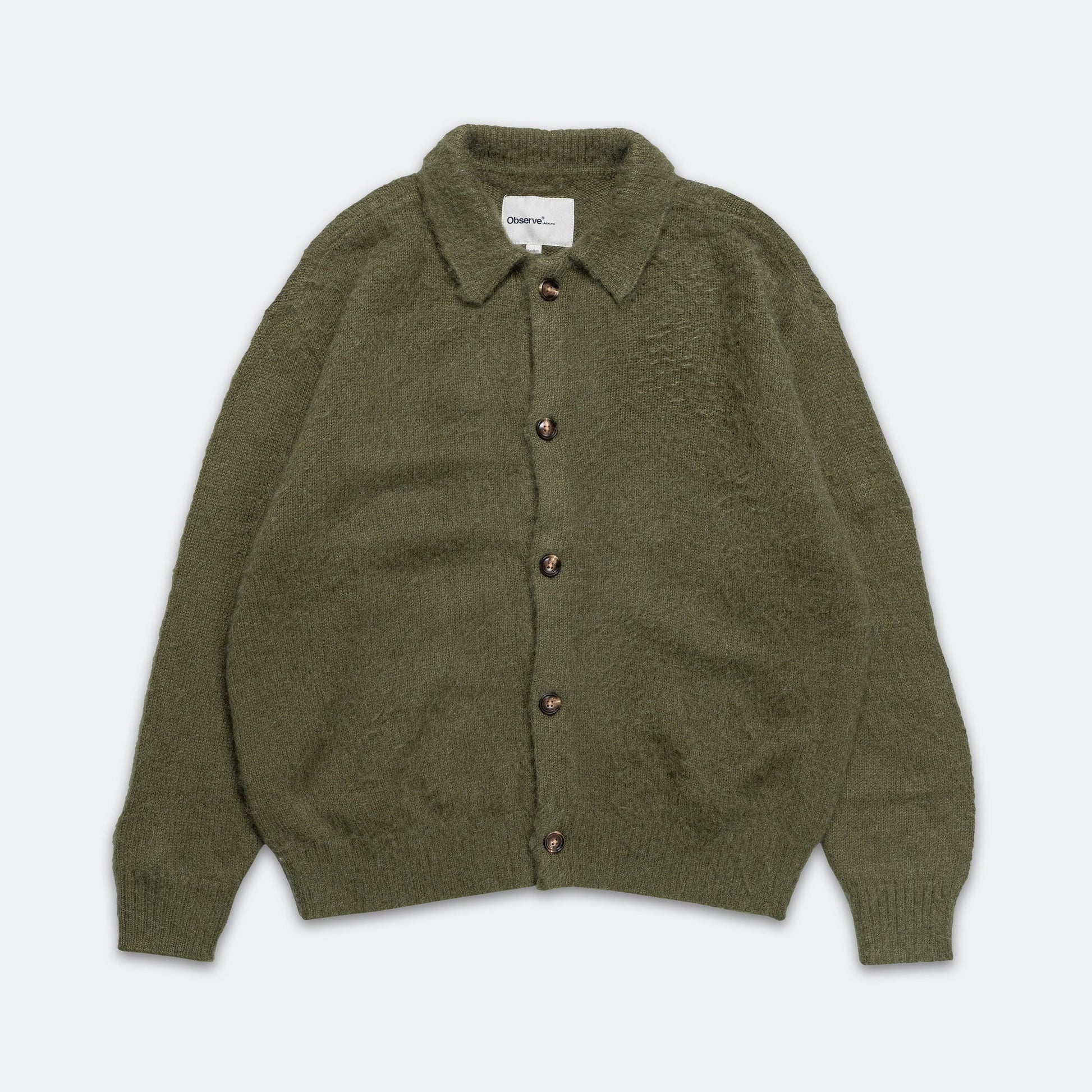 Mohair Collared Button Up - Forest