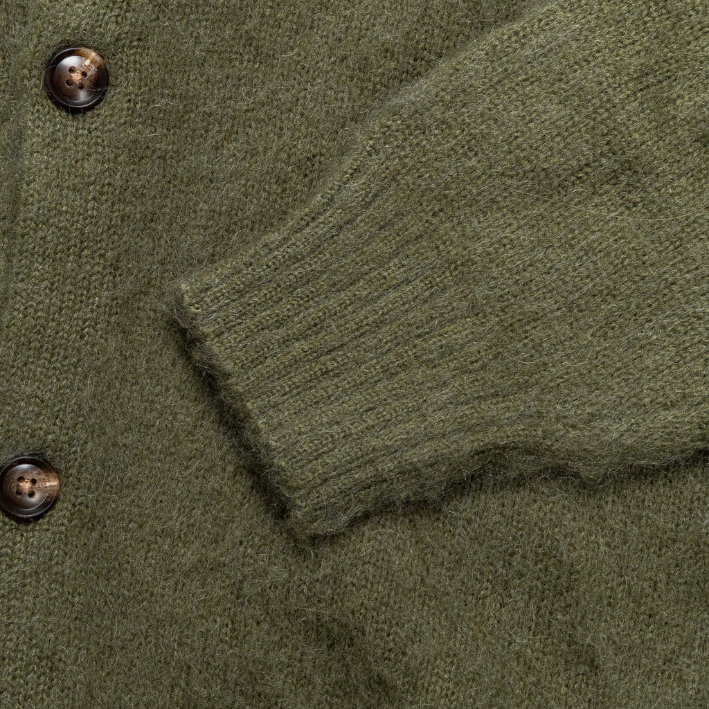 Mohair Collared Button Up - Forest