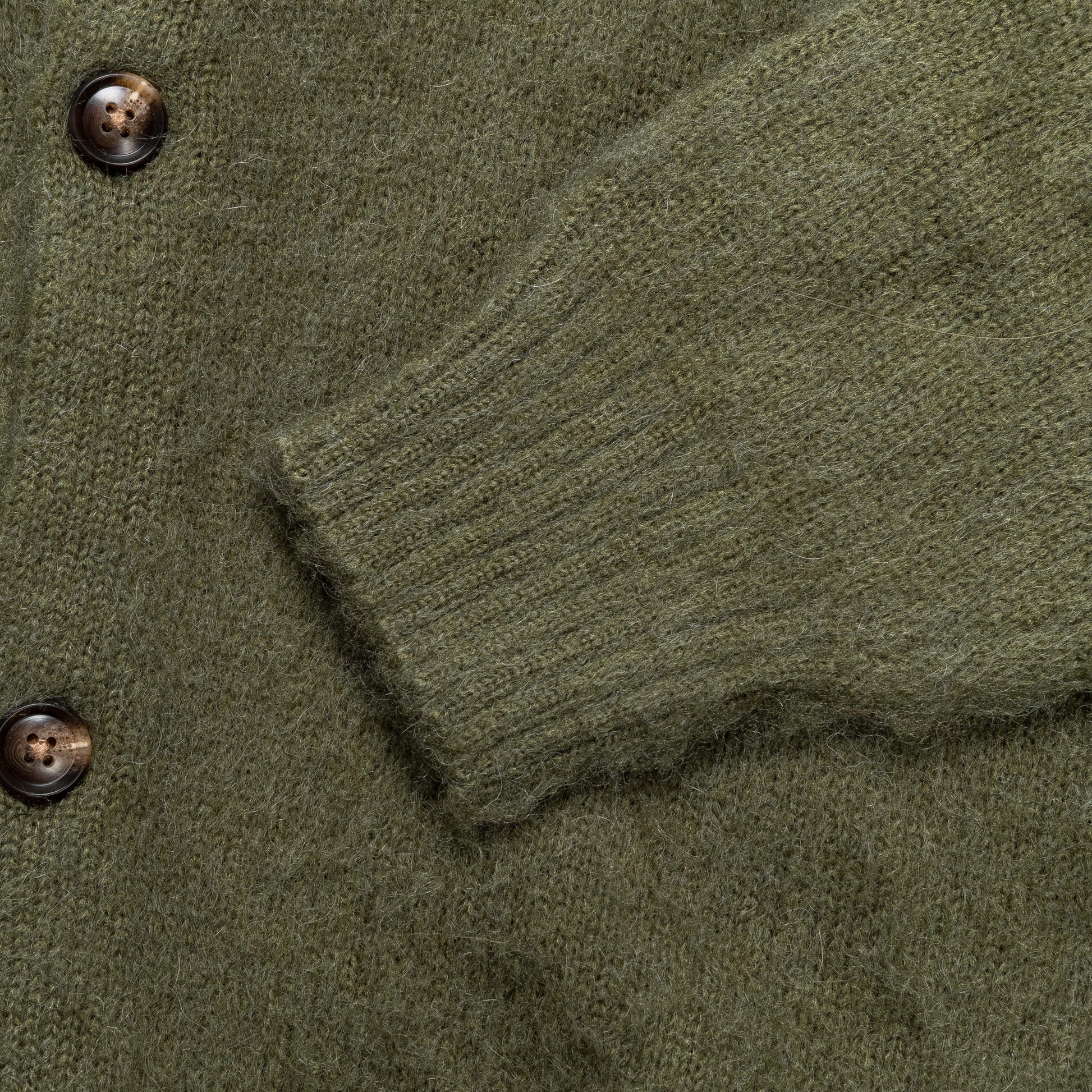 Mohair Collared Button Up - Forest