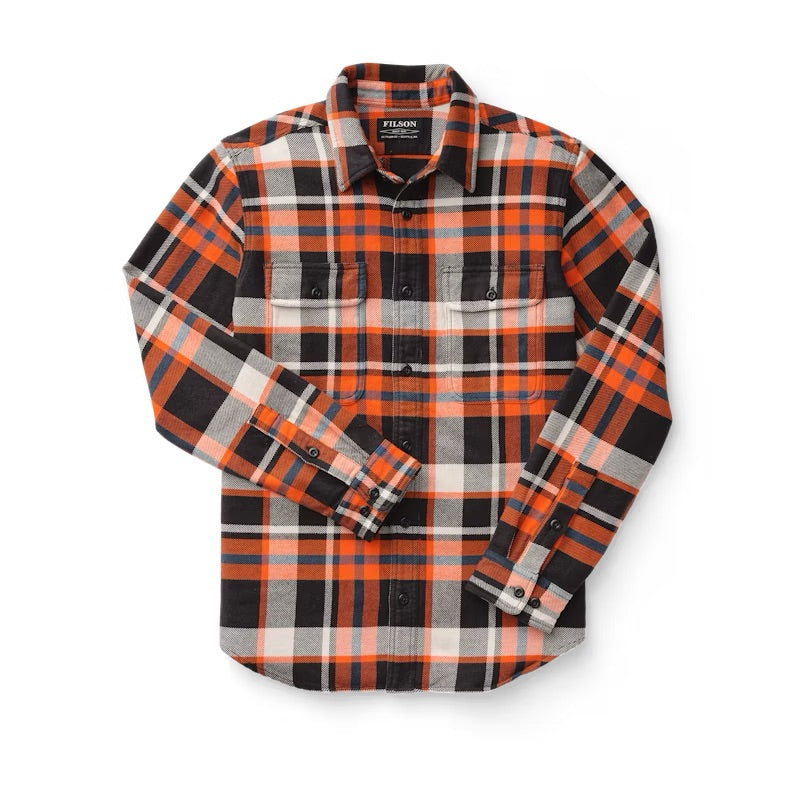 Vintage Flannel Work Shirt - Black Orange