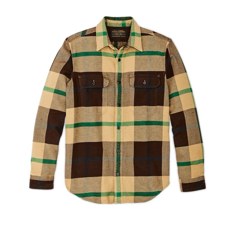 Vintage Flannel Work Shirt - Brown Tan Green