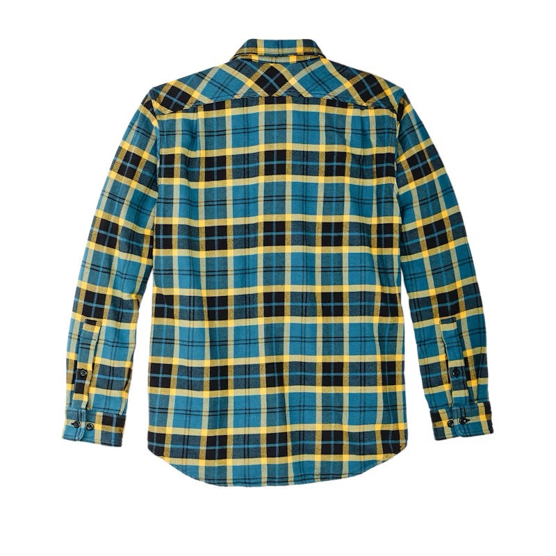 Vintage Flannel Work Shirt - Blue Yellow