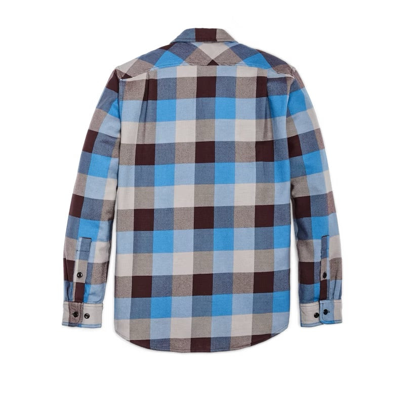 Vintage Flannel Work Shirt - Brown Light Blue