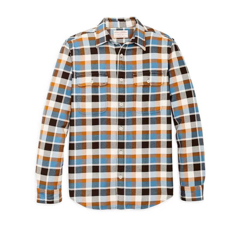 Vintage Flannel Work Shirt - Blue Orange