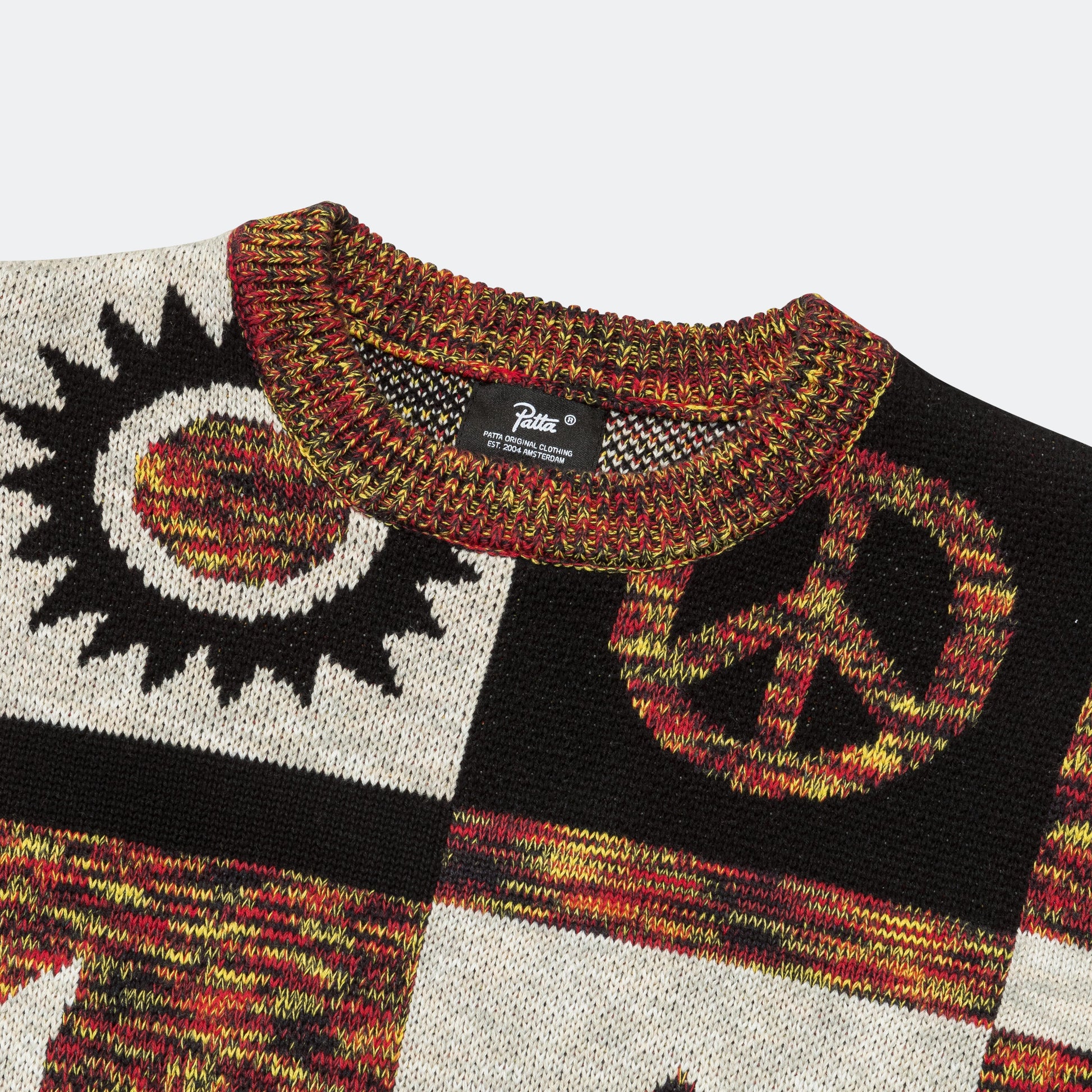 Jacquard Crayon Knitted Longsleeve - Spaced Dyed Dark Blue