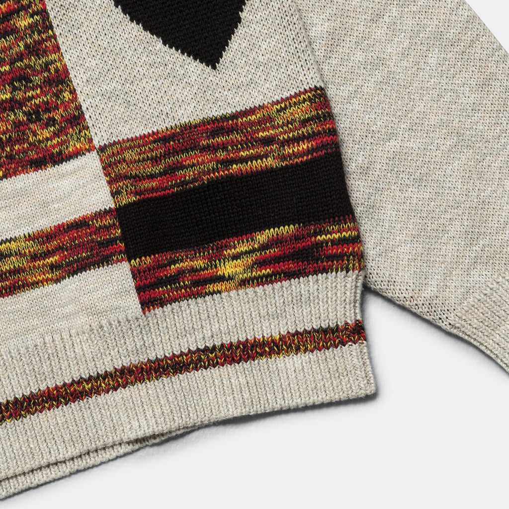 Jacquard Crayon Knitted Longsleeve - Spaced Dyed Dark Blue