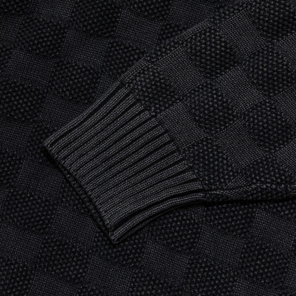 Purl Ribbed Knitted Sweater - Pirate Black