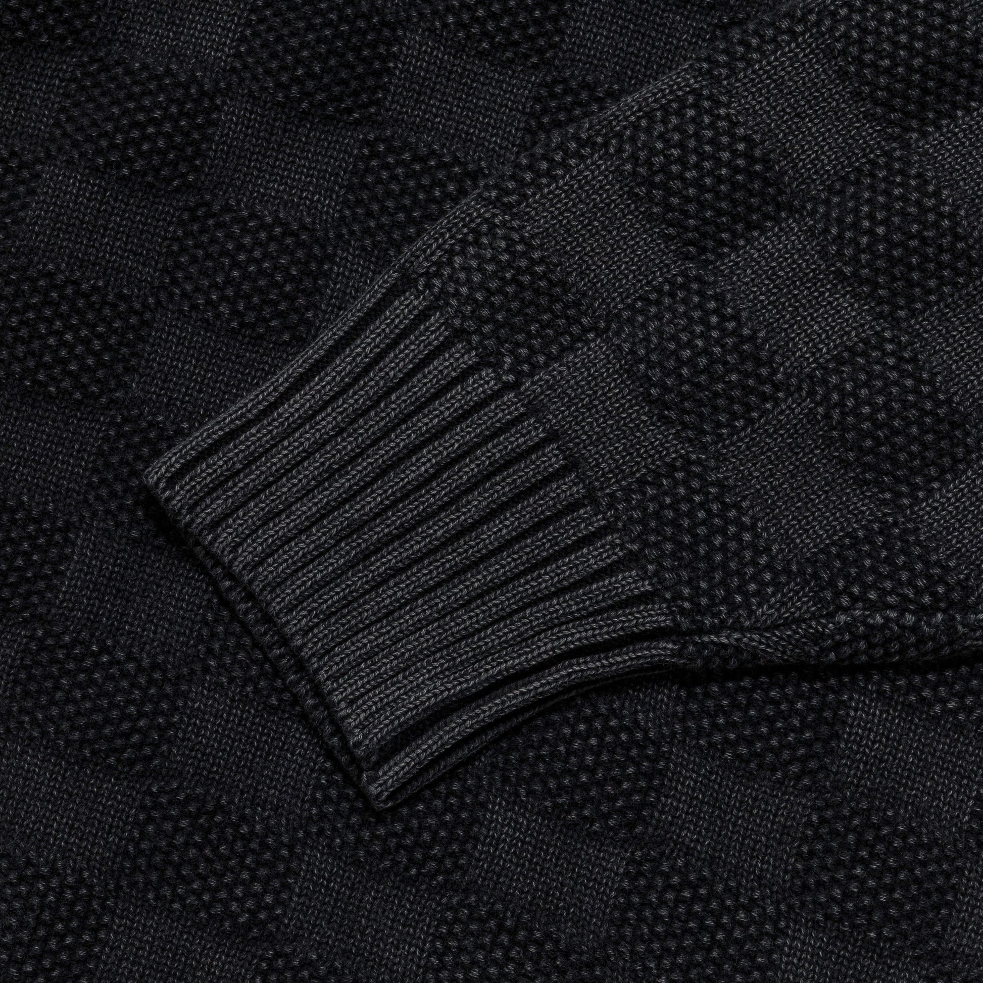 Purl Ribbed Knitted Sweater - Pirate Black