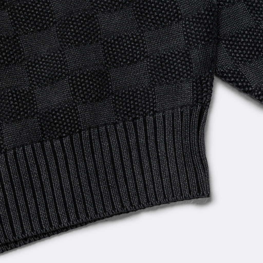 Purl Ribbed Knitted Sweater - Pirate Black