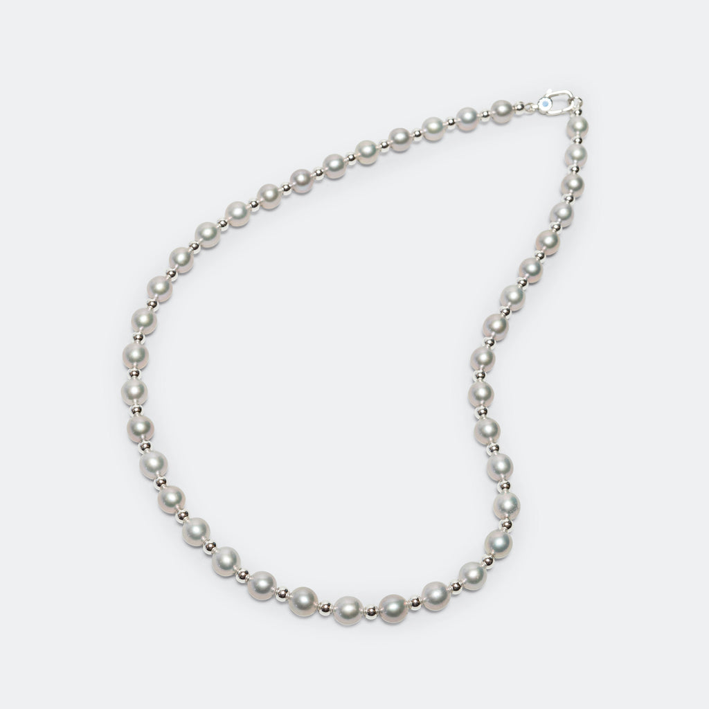 PPF Pearl Necklace - Silver Shine