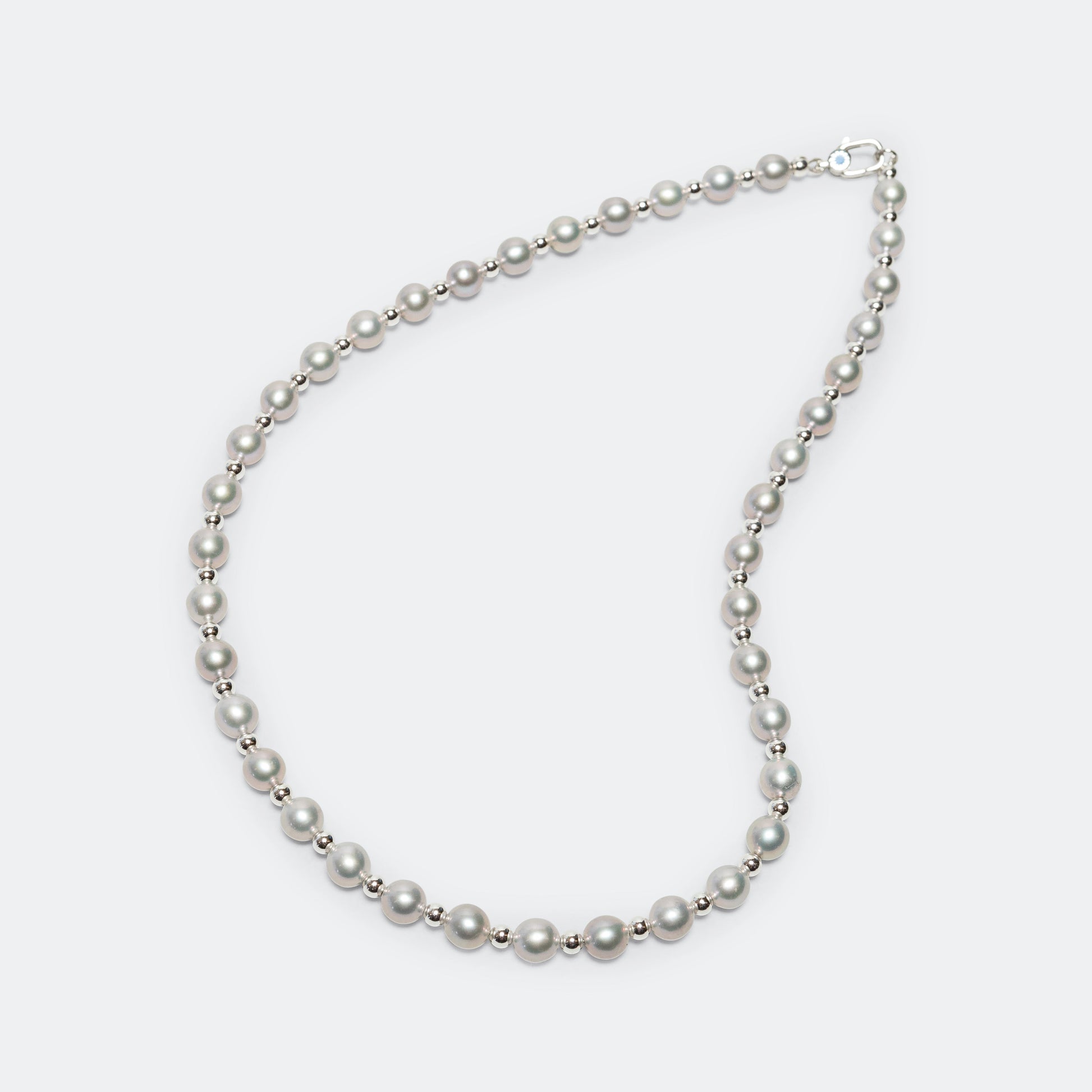 PPF Pearl Necklace - Silver Shine