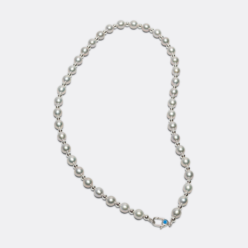 PPF Pearl Necklace - Silver Shine