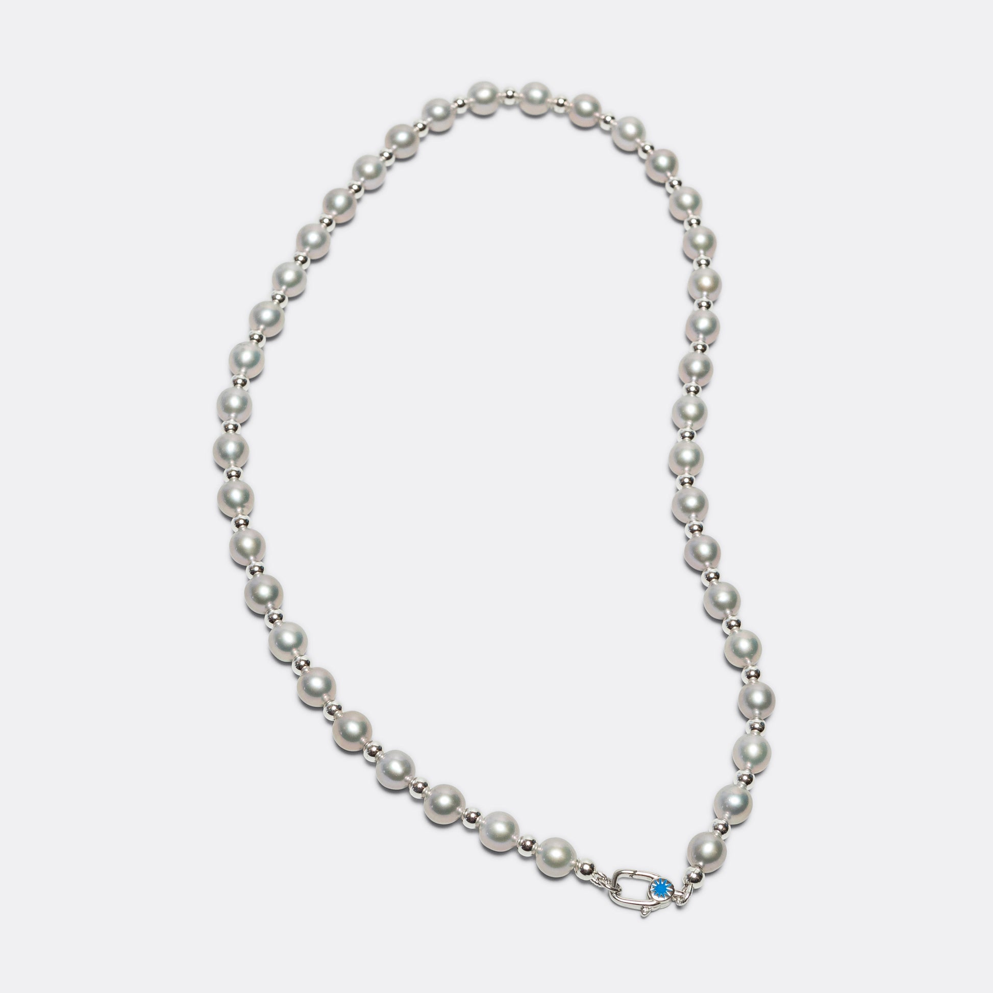 PPF Pearl Necklace - Silver Shine