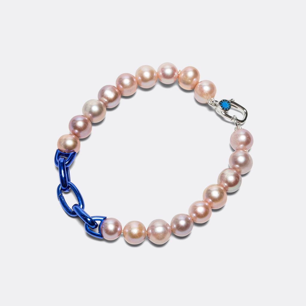 Pop Link Pearl Bracelet - Blue/925 Silver