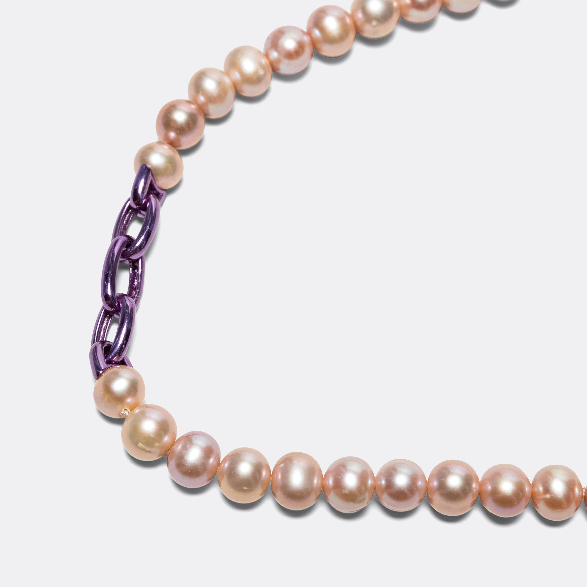 Pop Link Pearl Necklace - Purple/925 Silver