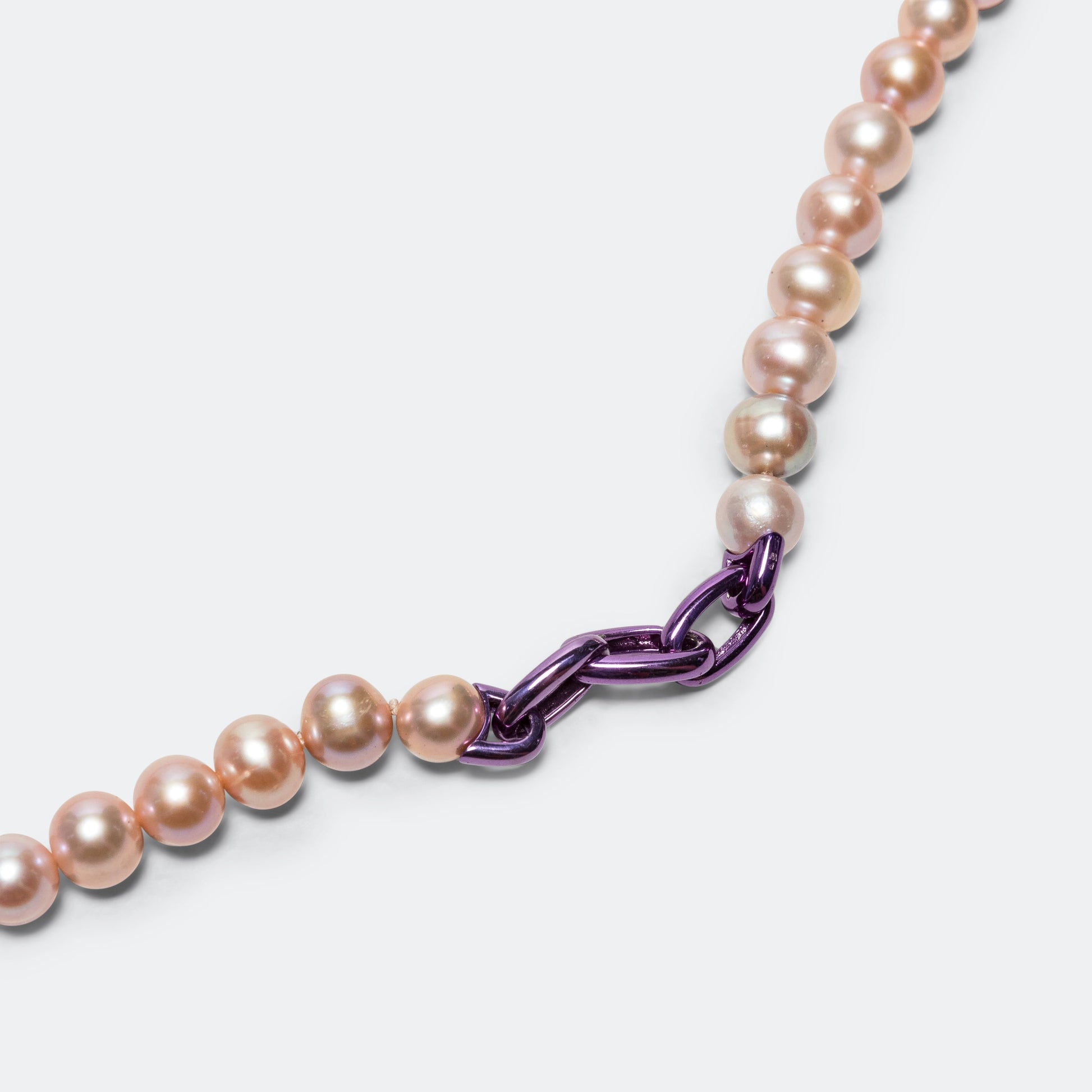 Pop Link Pearl Necklace - Purple/925 Silver