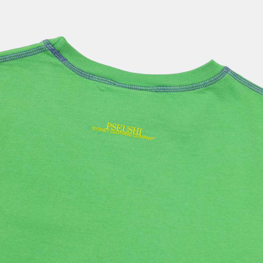 Contrast Stitch Tee - Green/Purple