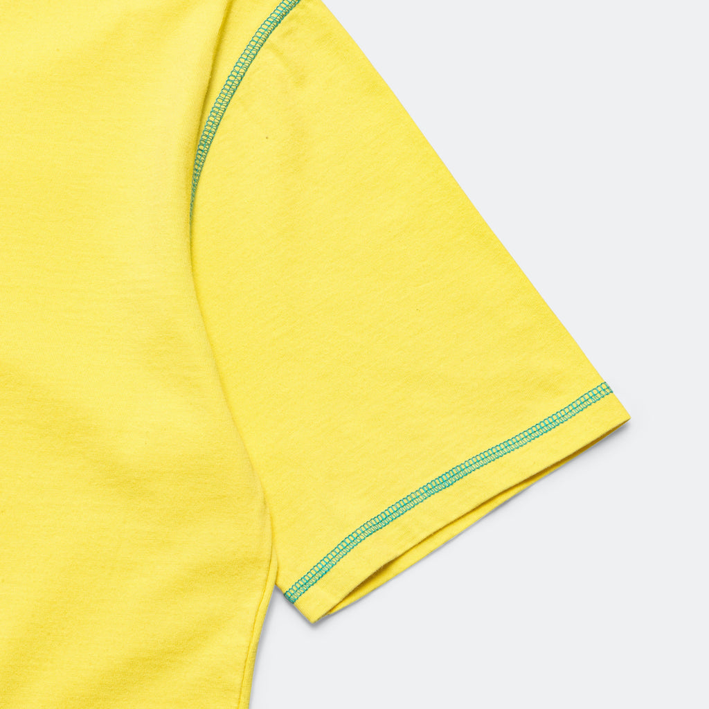 Contrast Stitch Tee - Lemon/Aqua