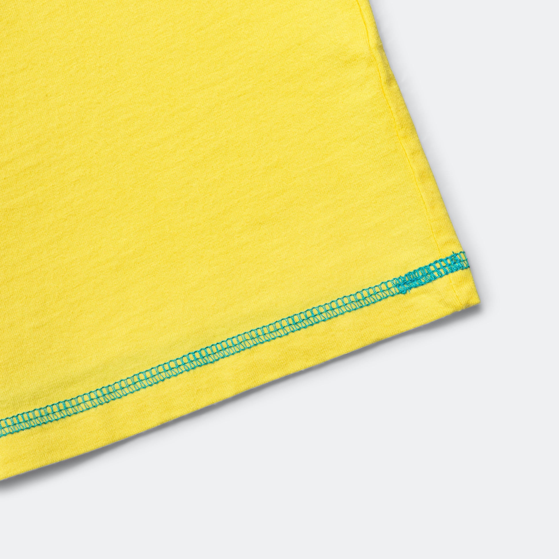 Contrast Stitch Tee - Lemon/Aqua