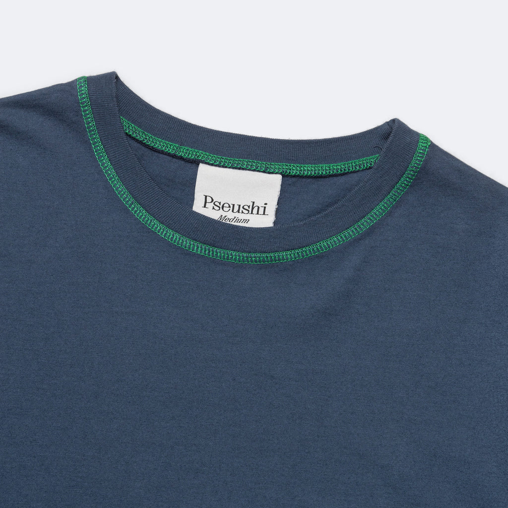Contrast Stitch Tee - Navy/Green