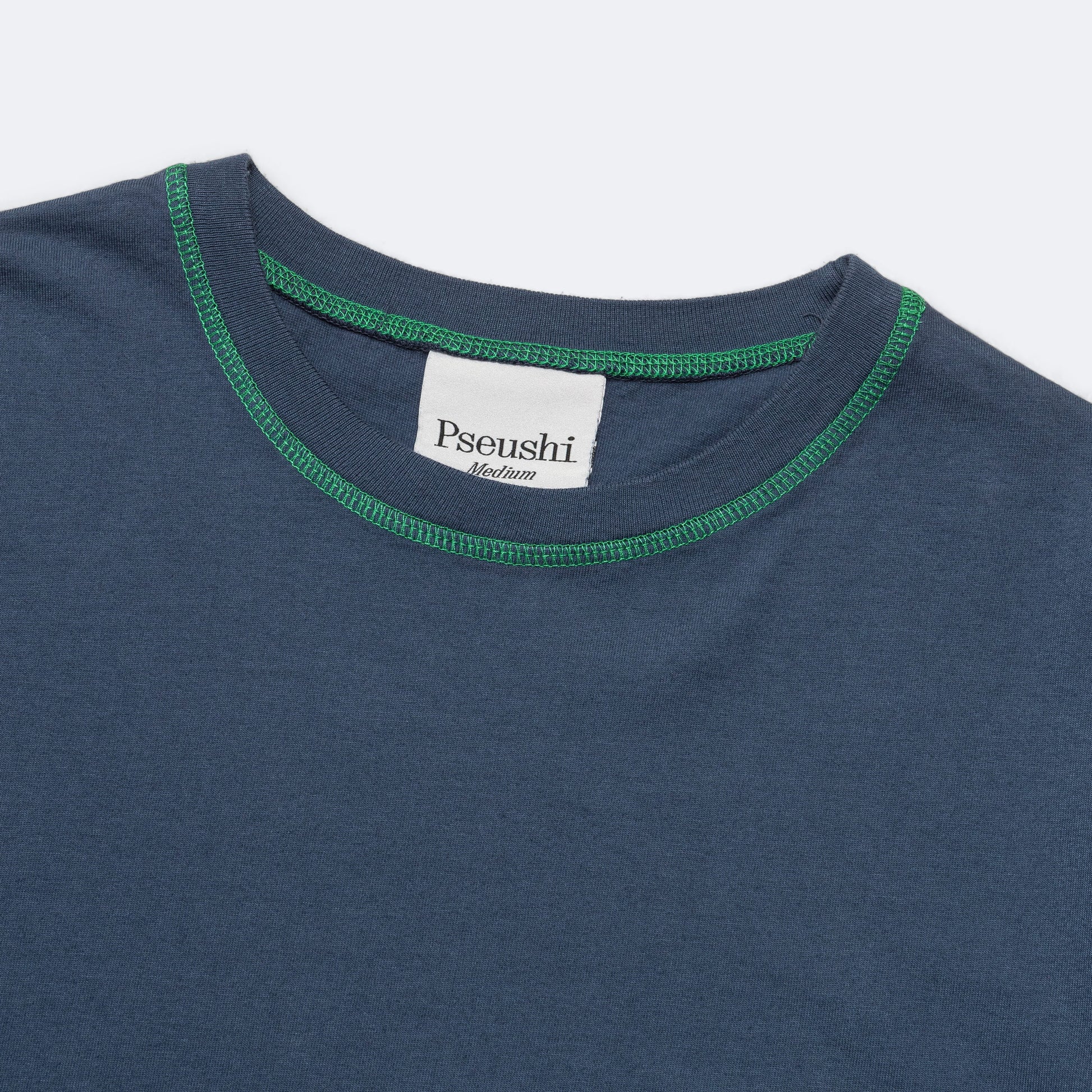 Contrast Stitch Tee - Navy/Green