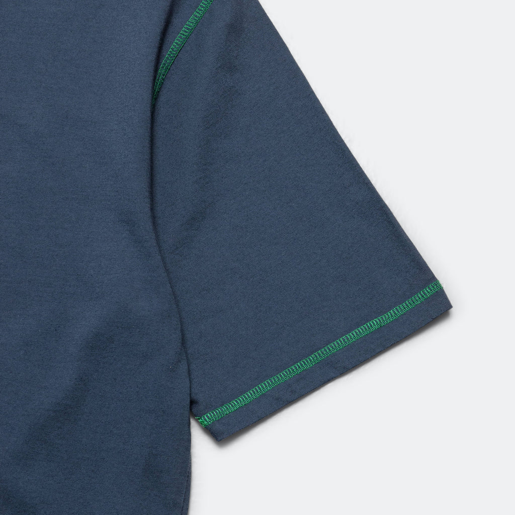 Contrast Stitch Tee - Navy/Green