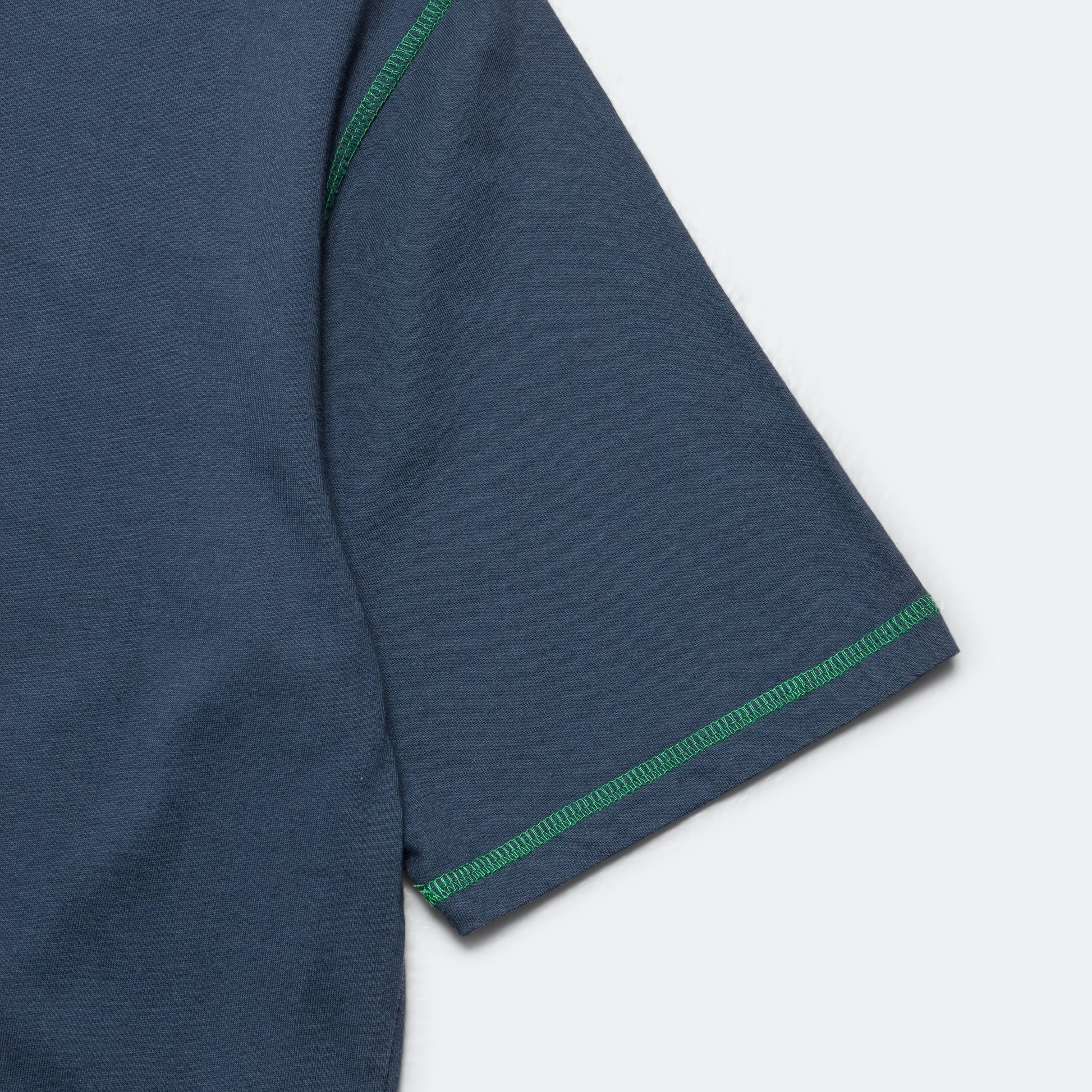 Contrast Stitch Tee - Navy/Green
