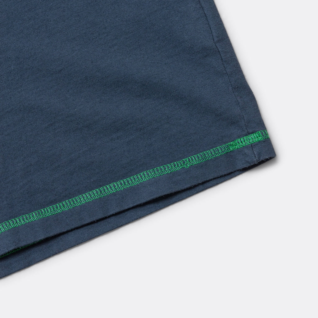 Contrast Stitch Tee - Navy/Green