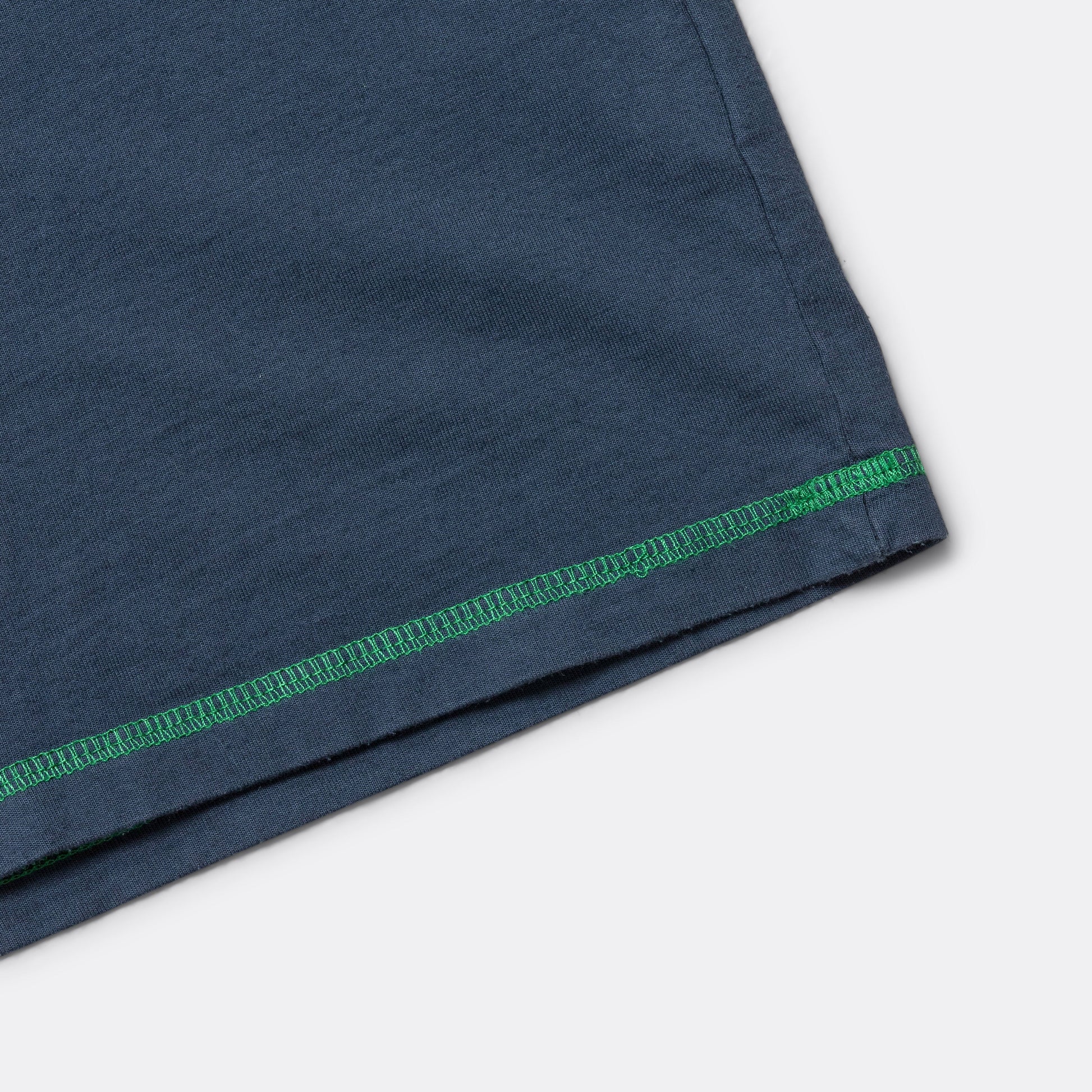 Contrast Stitch Tee - Navy/Green