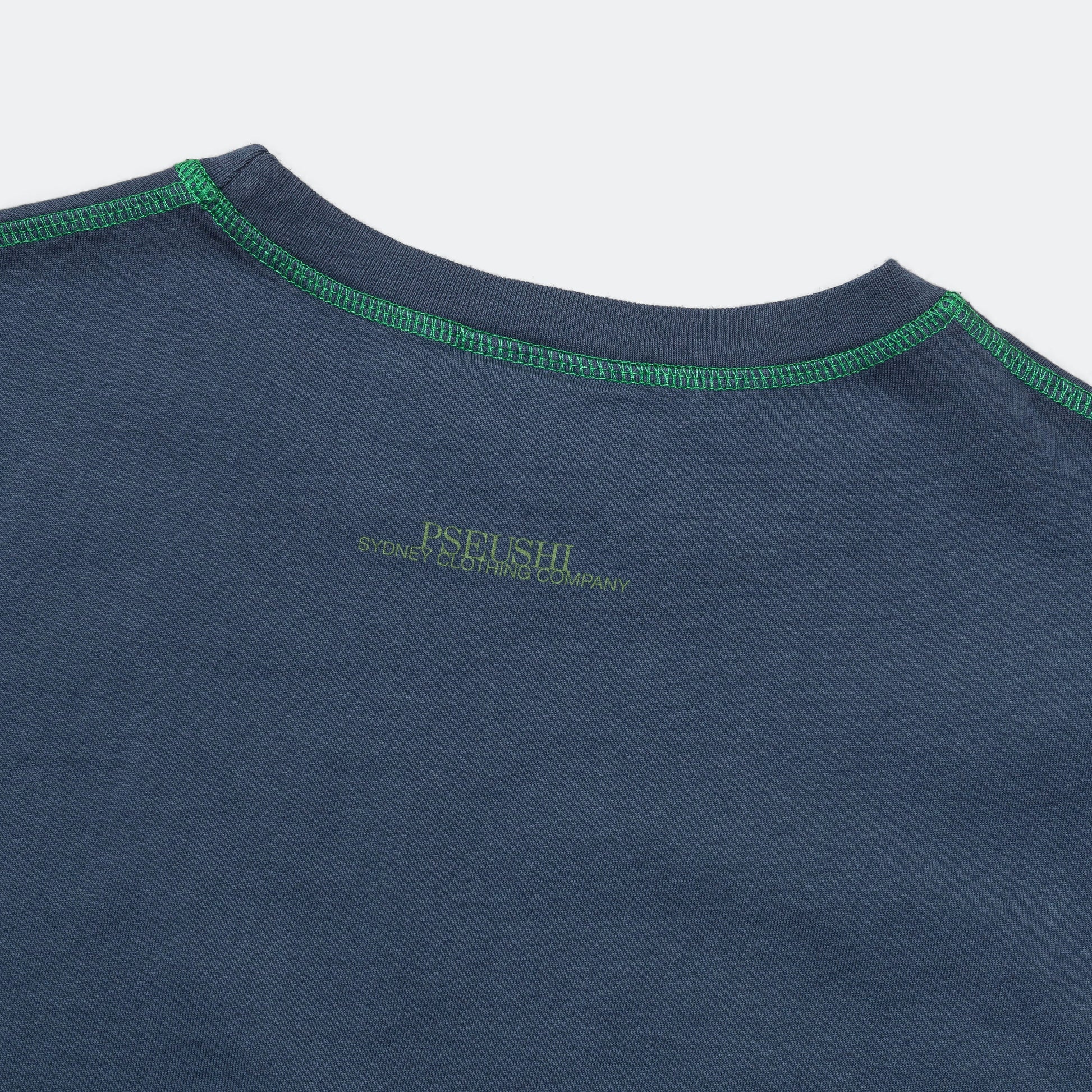 Contrast Stitch Tee - Navy/Green