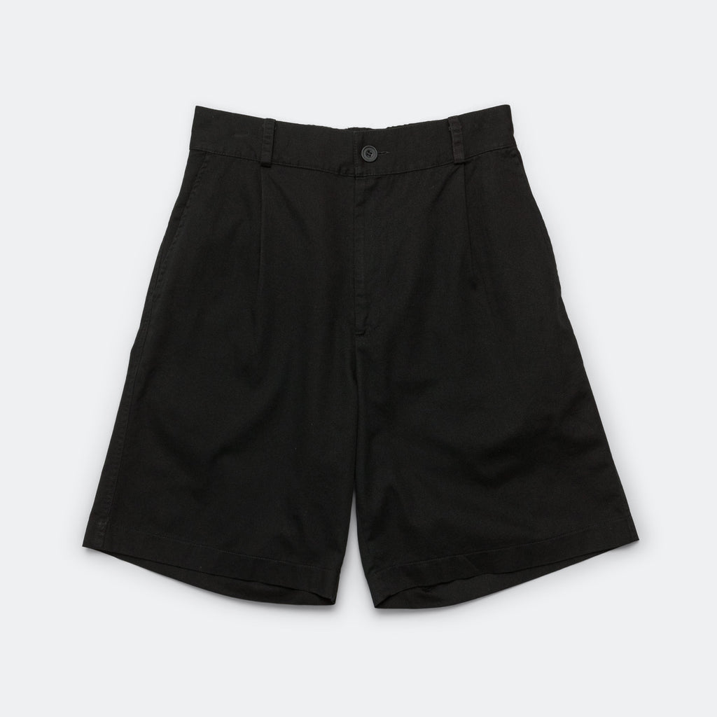 Pleated Wide Shorts - Black