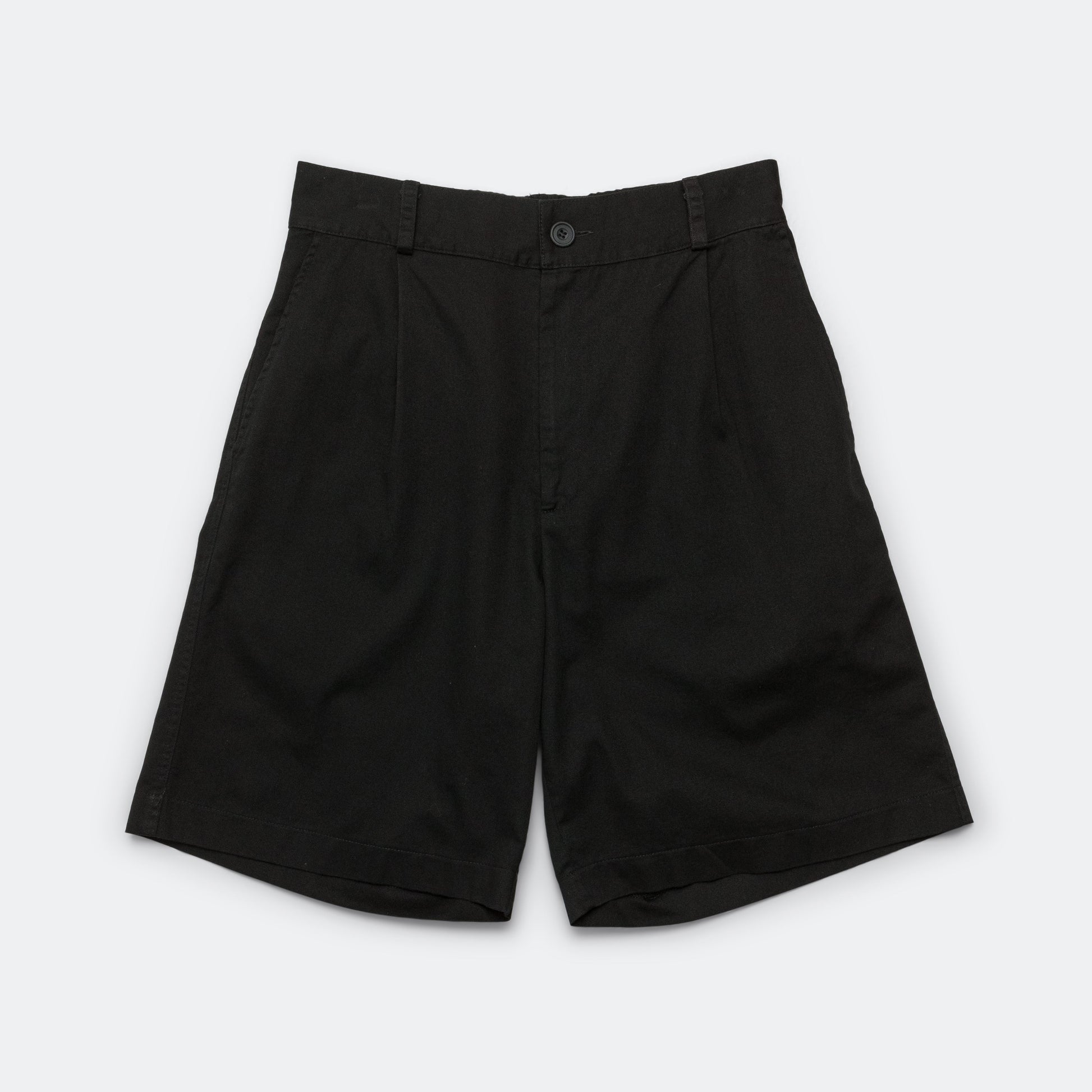 Pleated Wide Shorts - Black