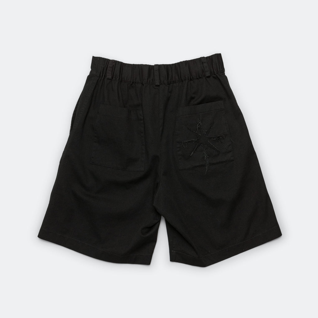 Pleated Wide Shorts - Black