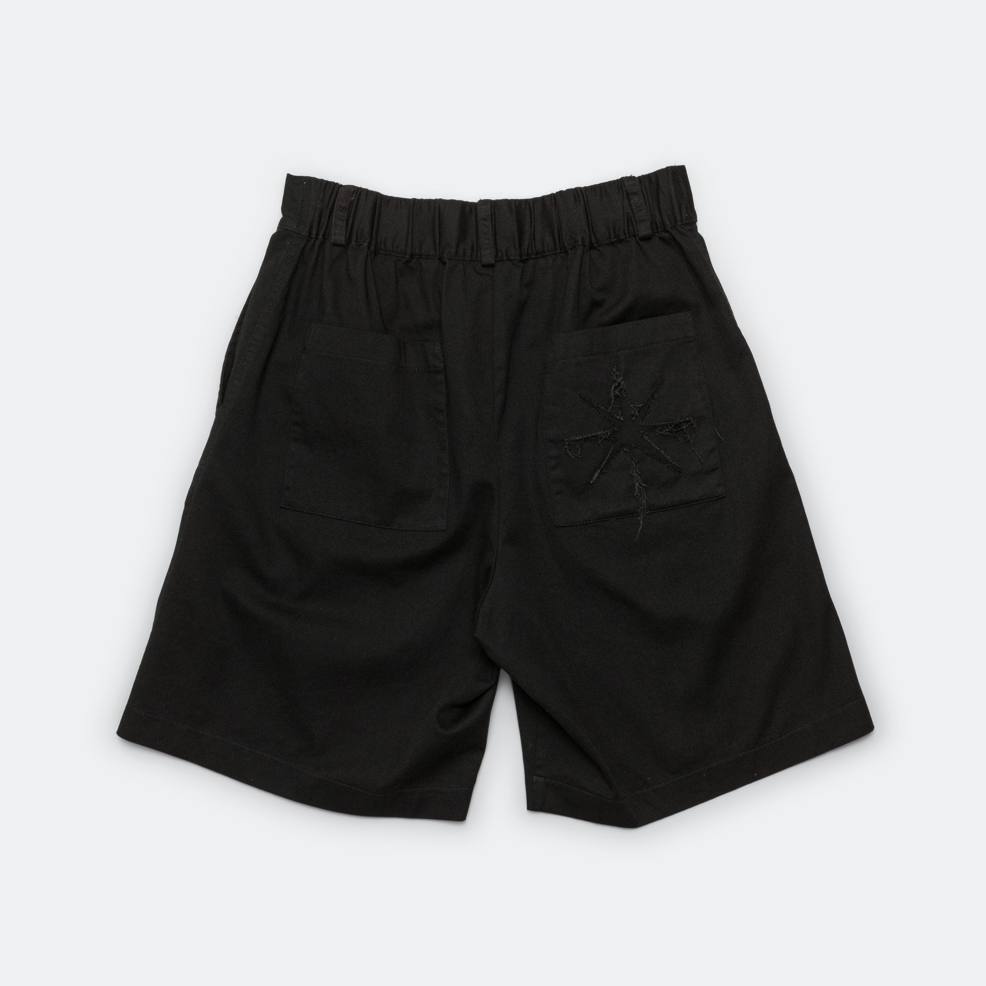 Pleated Wide Shorts - Black