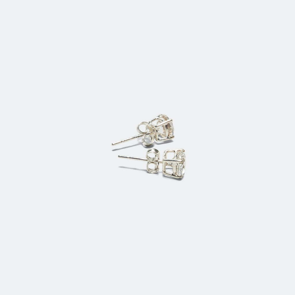 White Sapphire Studs - 925 Silver