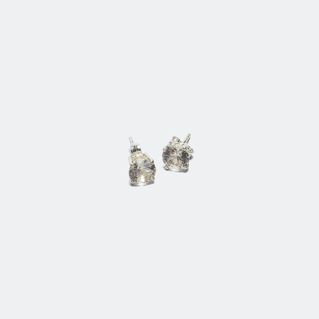 White Sapphire Studs - 925 Silver