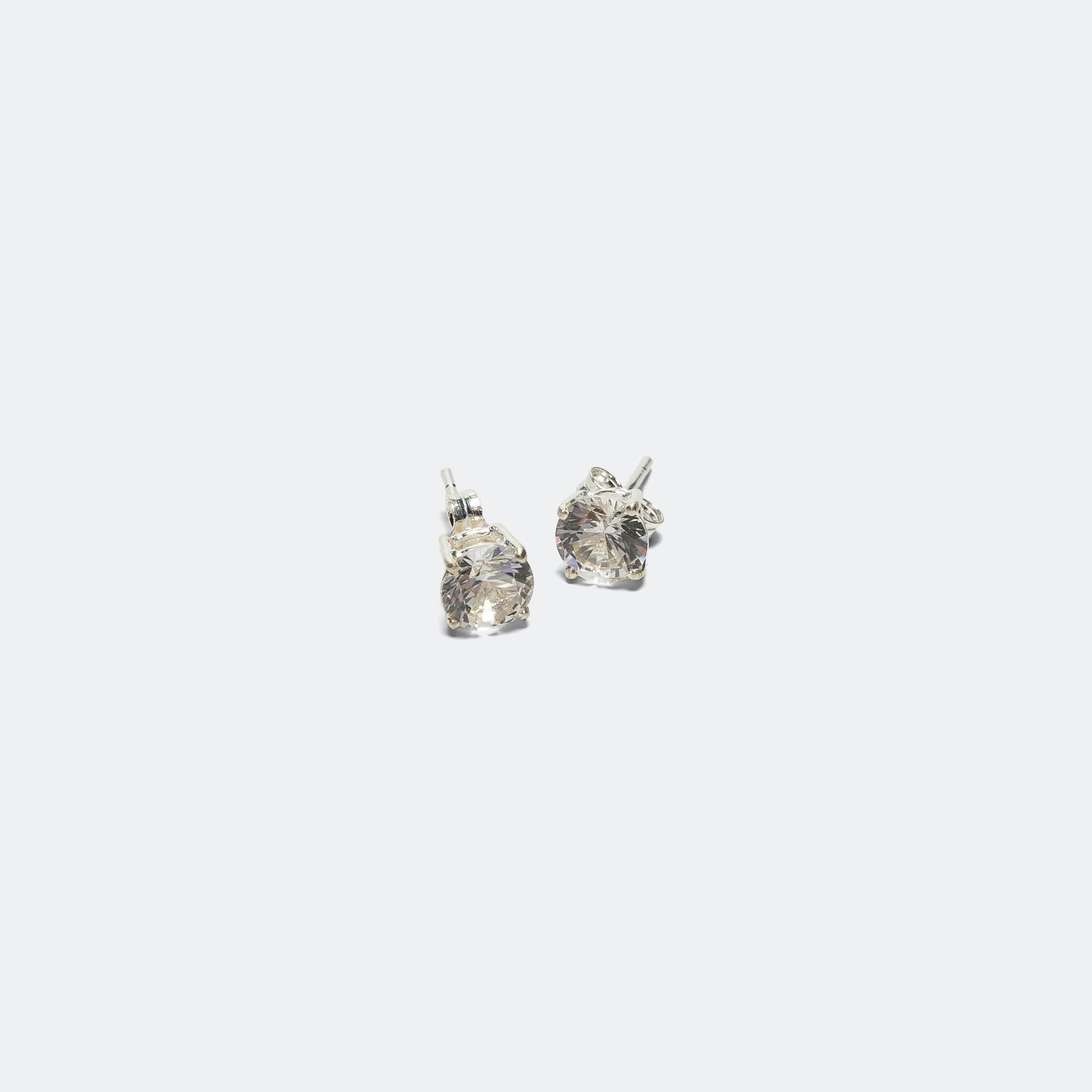 White Sapphire Studs - 925 Silver