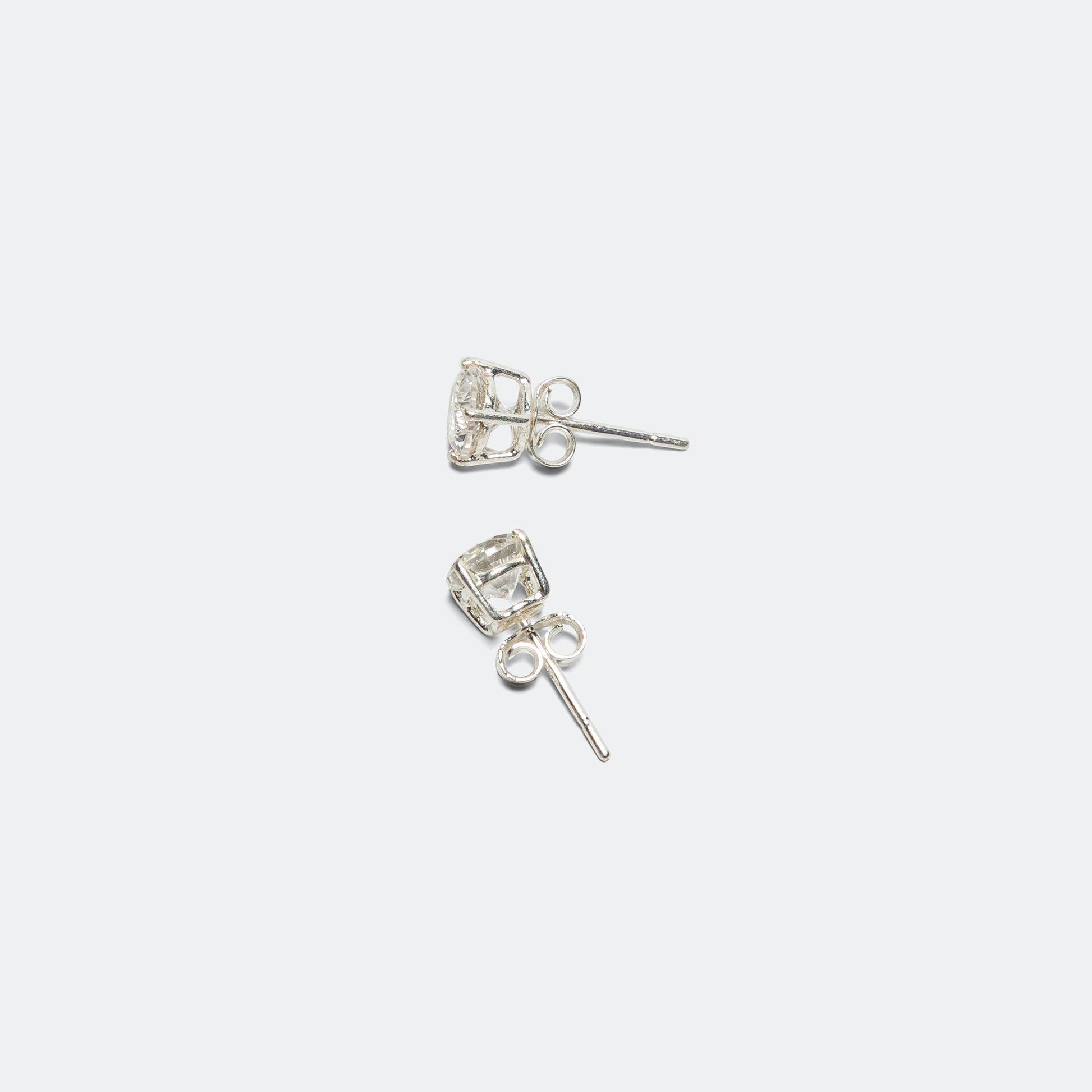 White Sapphire Studs - 925 Silver