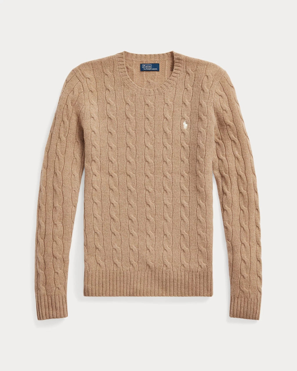 Cable-Knit Wool-Cashmere Sweater - Beige