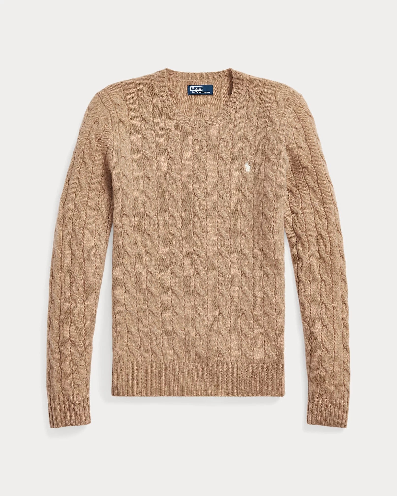 Cable-Knit Wool-Cashmere Sweater - Beige