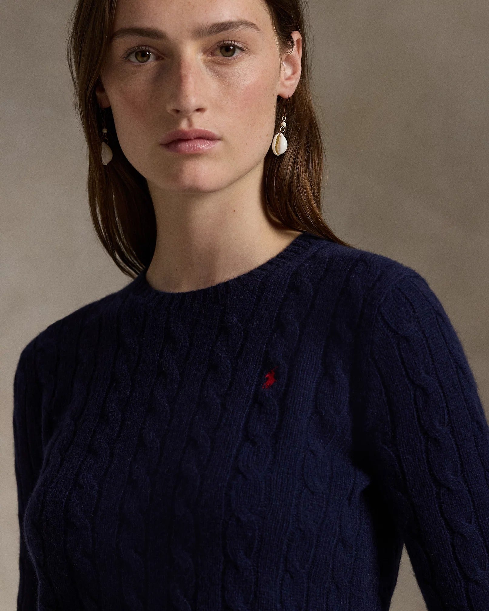 Cable-Knit Wool-Cashmere Sweater - Navy