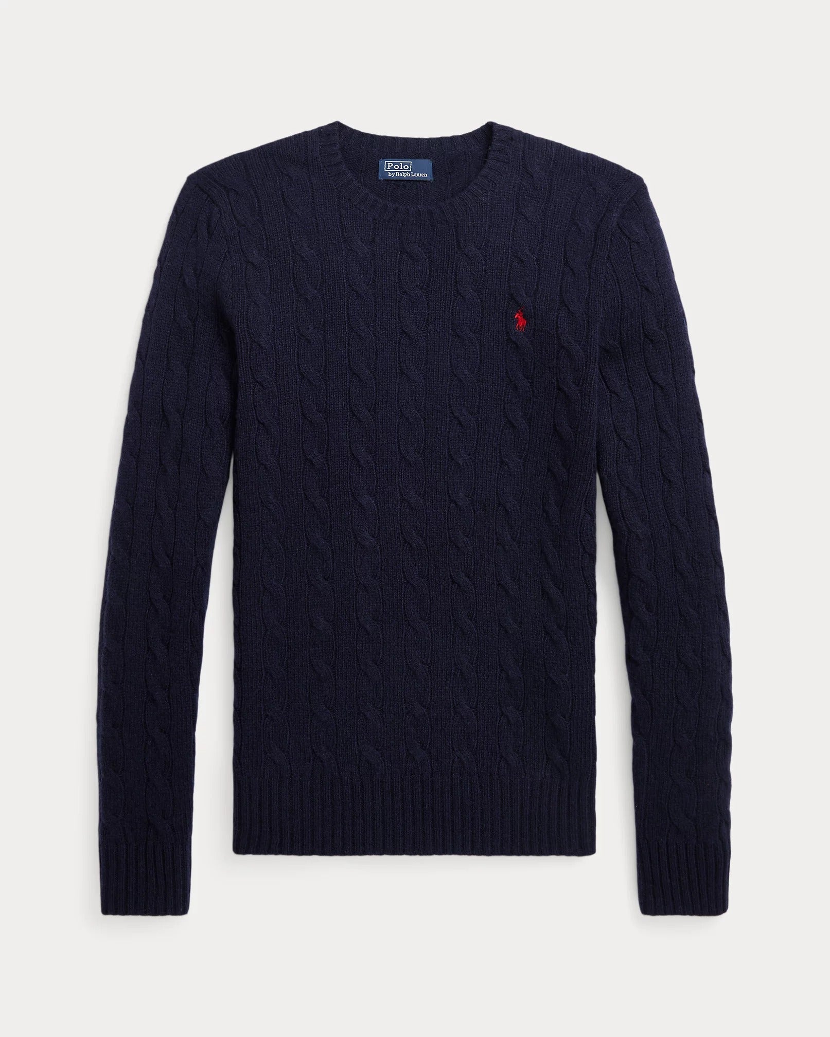 Cable-Knit Wool-Cashmere Sweater - Navy