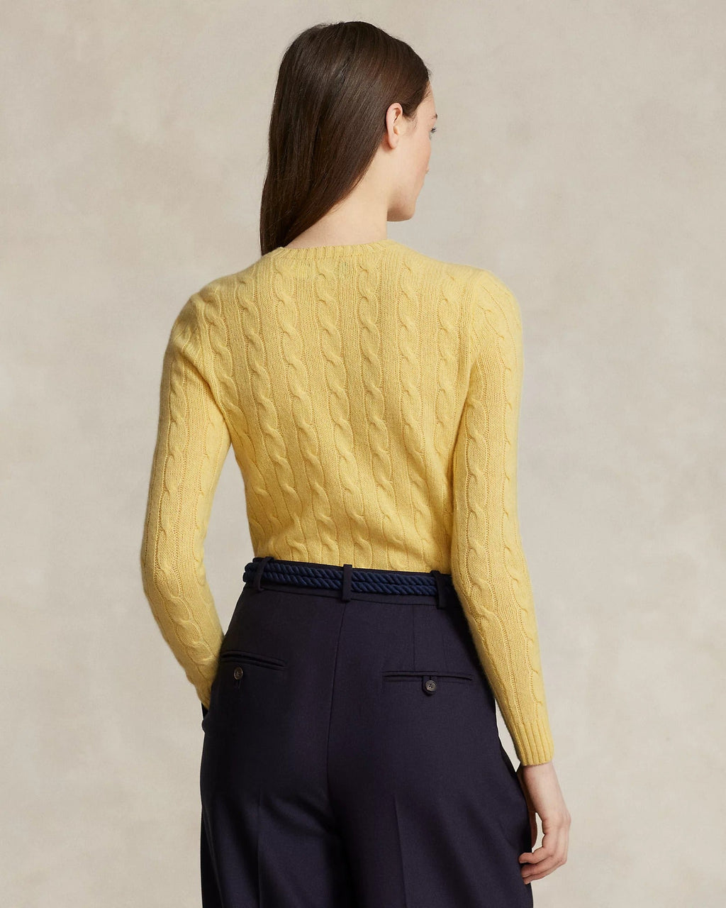 Cable-Knit Wool-Cashmere Sweater - Yellow