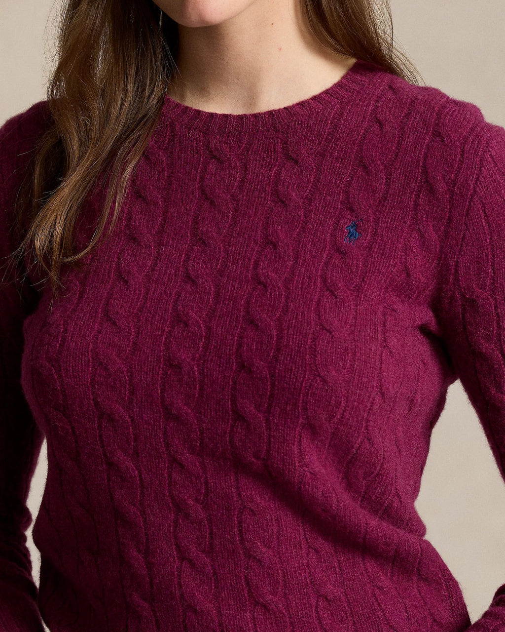 Cable-Knit Wool-Cashmere Sweater - Maroon